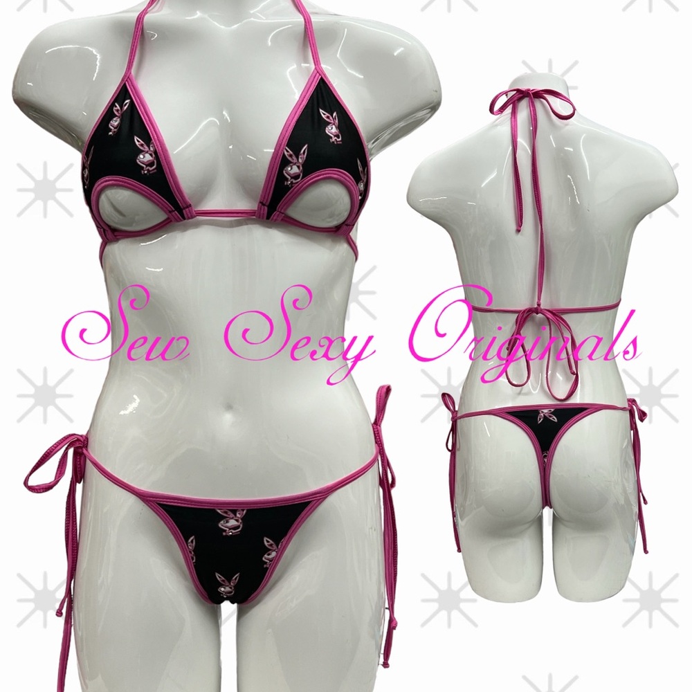 Micro-kini string bikini with cutouts